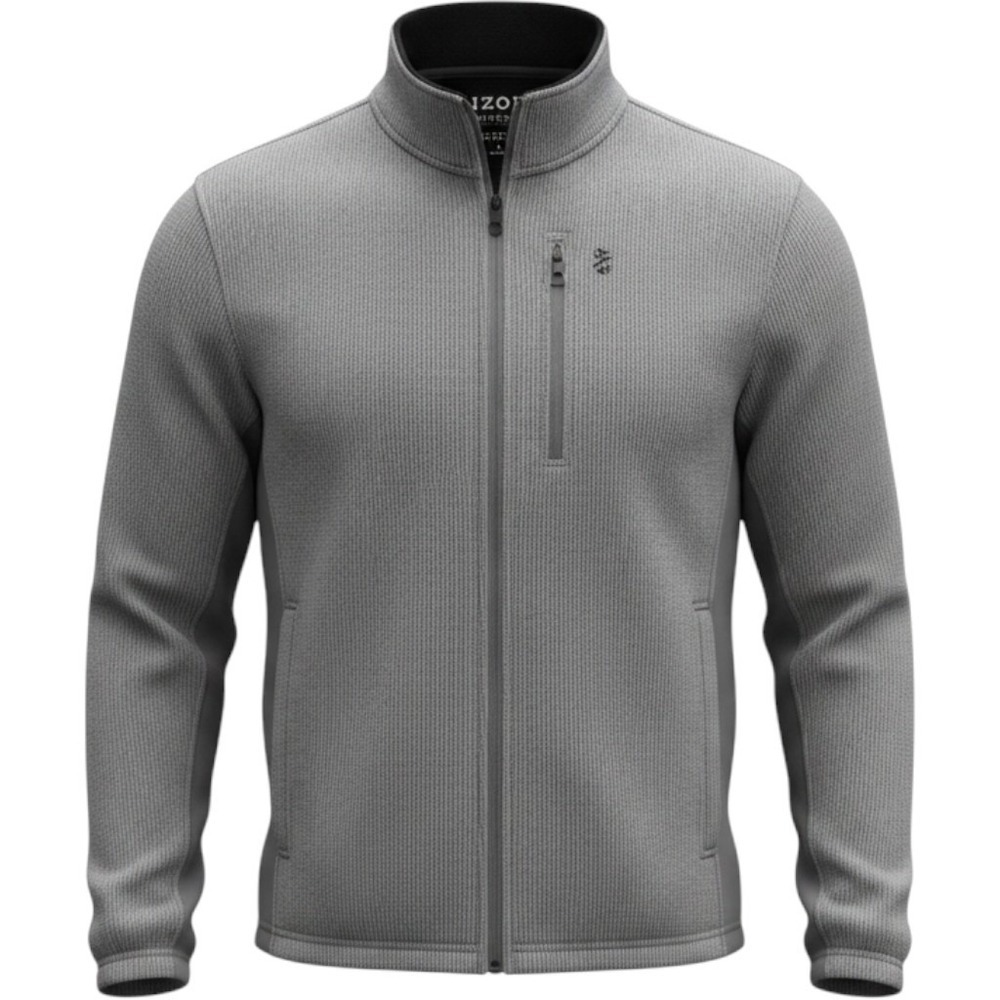 Men's Fleece Hooded Jacket Large Full Zip  Coat, Gray